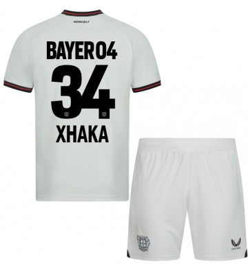 Bayer Leverkusen Granit Xhaka #34 Udebanesæt Børn 2023-24 Kort ærmer (+ korte bukser)